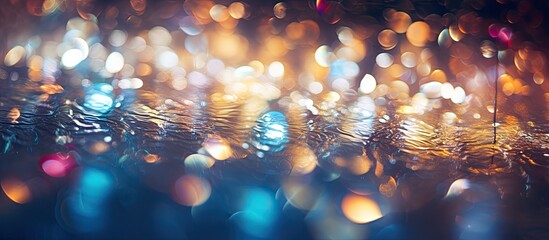 Wall Mural - A soft focus background of sparkling lights in a pool suitable for text or graphics with copy space image available