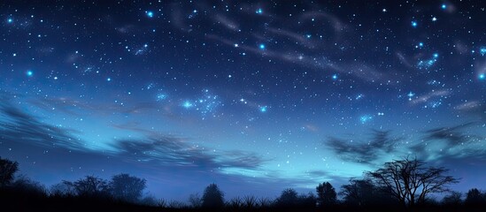 Poster - Southern sky with a stunning display of stars and a potential for a copy space image