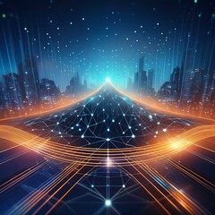 background with space, Futuristic network background with abstract lines and digital elements background