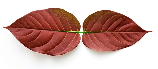 Sticker - isolated on a white background a broad leaf mahogany swietenia macrophylla king also known as false 