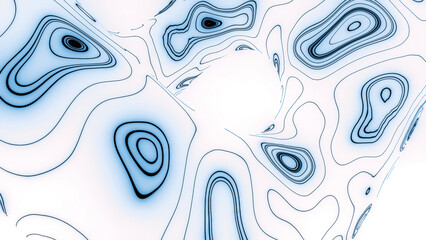 Poster - Stream moving with distorted pattern of circular lines. Design. Plasma pattern with lines in moving stream. Abstract bending of flow with moving circular pattern of lines
