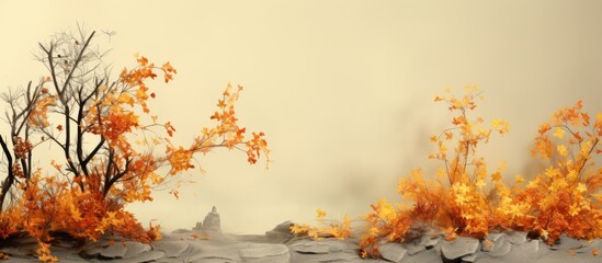Wall Mural - the foliage appears exceptionally parched in the copy space image