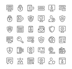 Poster - Password icons set. Vector line icons. Black outline stroke symbols