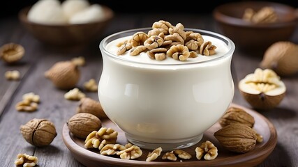 Yogurt with walnuts