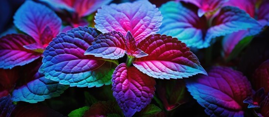 Wall Mural - coleus plant with vibrant leaves perfect for adding a pop of color to any space suitable for copy sp