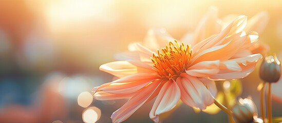 Wall Mural - A close up image of a flower with a blurred background outdoors ideal for copy space image