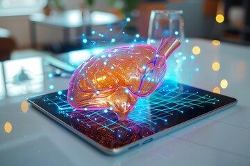 3D Holographic display of the human brain.