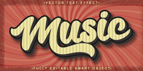 Poster - Vintage Retro Music Vector Fully Editable Smart Object Text Effect