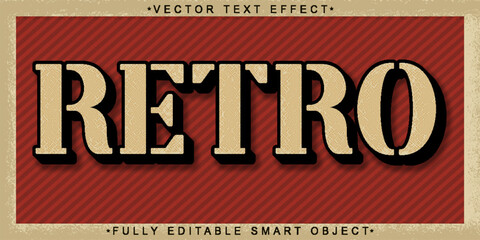 Poster - Retro Vintage Vector Fully Editable Smart Object Text Effect