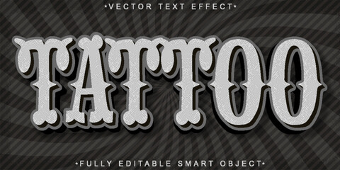 Poster - Gray Worn Vintage Tattoo Western Vector Fully Editable Smart Object Text Effect