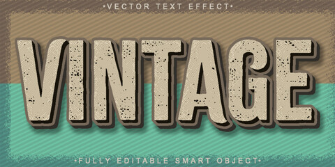 Poster - Brown Worn Vintage Retro Vector Fully Editable Smart Object Text Effect