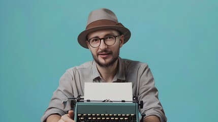 Happy Young Screenwriter Crafting a Success Story in a Vibrant Workspace