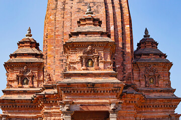 Wall Mural - Brick facade of Kedarnath Temple, 17th Century Temple, Bhaktapur Durbar Square, Kathmandu, Nepal.