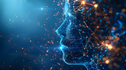 Poster - abstract digital technology background, artificial intelligence