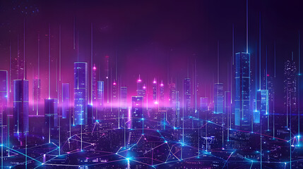 Poster - Smart City and network connection concept