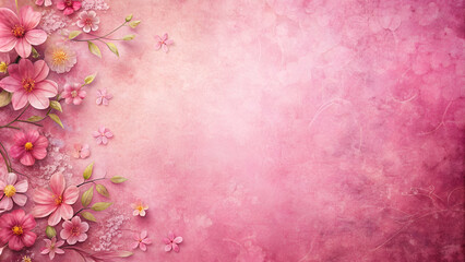 Wall Mural - pink background with flowers