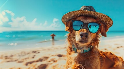 Sticker - Stylish Canine Relaxing in Sun