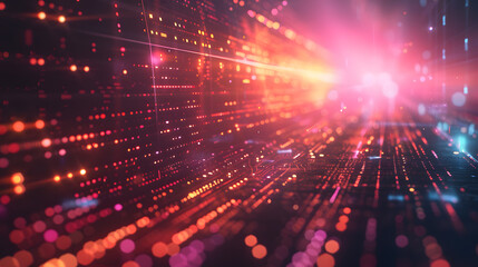 Aufkleber - Future technology line background and light effects, abstract future technology concept design scene illustration