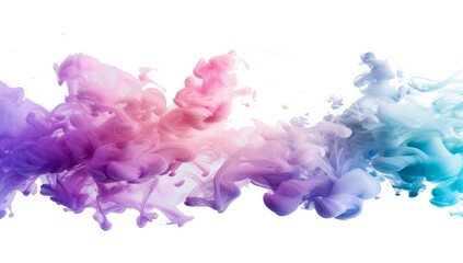 colorful smoke ink isolated on white background