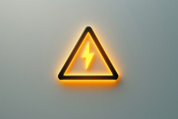 Aufkleber - A yellow warning sign with a lightning symbol. Suitable for illustrating caution or danger