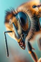 Poster - Close up view of a bee's face. Suitable for educational materials