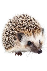 Aufkleber - Cute hedgehog standing on a white backdrop. Ideal for animal-themed designs