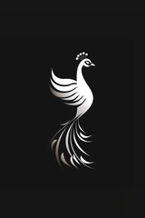 Poster - A stunning image of a white bird against a dark black background. Perfect for a variety of design projects