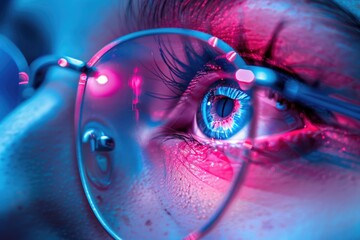 Aufkleber - Close up of a person wearing glasses, suitable for various projects