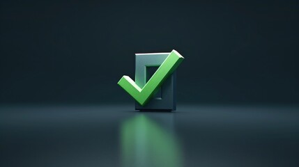 Aufkleber - Simple green check mark on black background. Suitable for business presentations