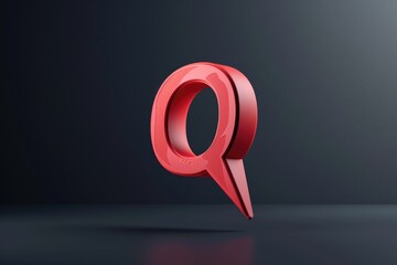 Poster - A red object with a speech bubble for versatile communication purposes