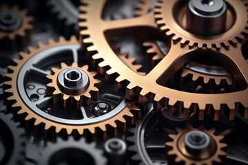 Abstract gear wheel mechanism background, machine and engineering tool equipment technology