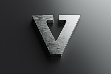 Aufkleber - Detailed close up of a metal letter V. Suitable for various design projects