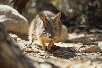 Poster - A close-up shot of a small animal on the ground. Suitable for nature and wildlife themes