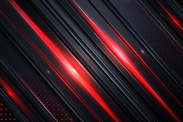 Poster - Abstract dark background with red lines and dots, perfect for design projects