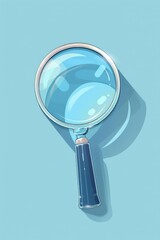 Aufkleber - A magnifying glass on a blue background. Ideal for scientific and research concepts