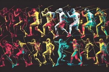 Poster - A group of people standing together in a grassy field. Suitable for team building or outdoor activities