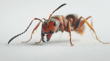 Canvas Print - A close up of a small insect on a white surface. Suitable for educational materials