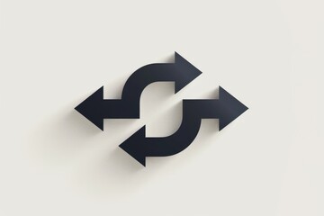 Poster - Two black arrows pointing in opposite directions. Suitable for business concepts