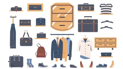 Poster - A variety of men's clothing and accessories displayed