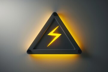 Aufkleber - A triangular sign with a lightning bolt symbol. Suitable for safety and warning concepts
