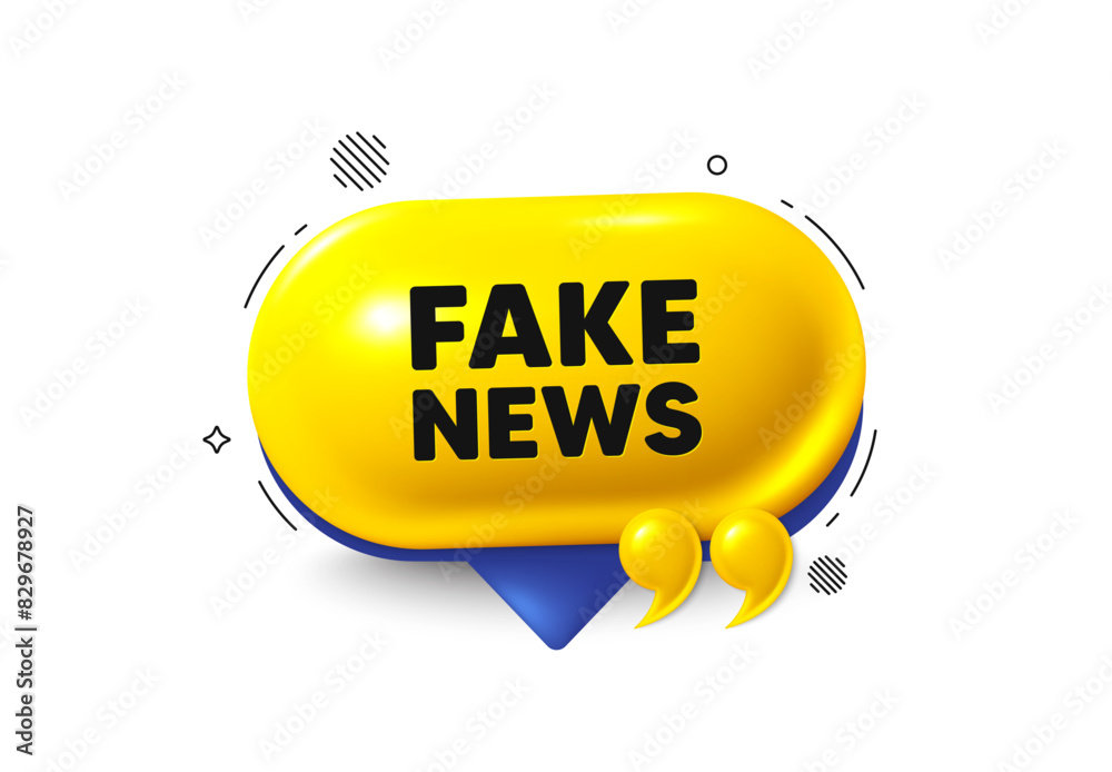 Offer speech bubble 3d icon. Fake news tag. Media newspaper sign. Daily ...