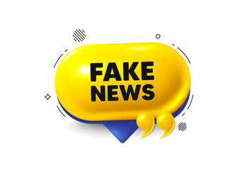 Poster - offer speech bubble 3d icon. fake news tag. media newspaper sign. daily information symbol. fake new