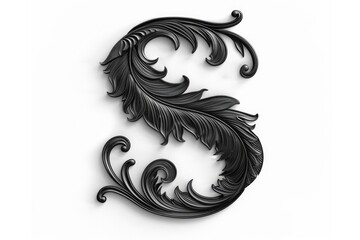 Poster - Letter S made out of black paper, suitable for various design projects