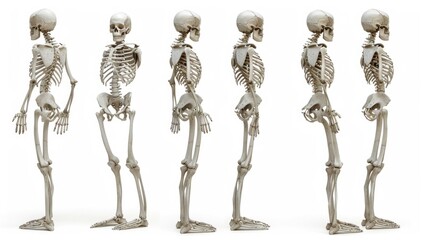 Wall Mural - A group of human skeletons standing together. Suitable for Halloween or anatomy concepts