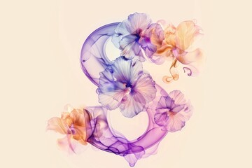 Aufkleber - A vibrant number 3 created with colorful smoke. Perfect for design projects and advertising