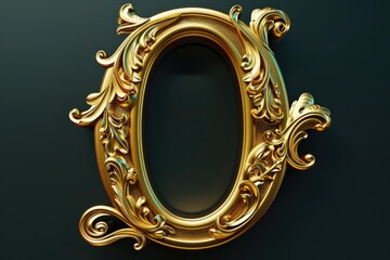 Poster - A gold frame with intricate decorative design. Ideal for adding elegance to any project