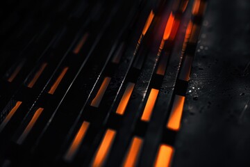 Wall Mural - Close up of flames on a grill, perfect for food or cooking concepts