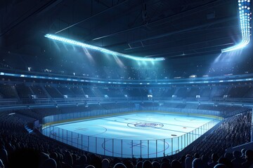 Poster - A large ice rink in a hockey stadium. Perfect for sports events promotions