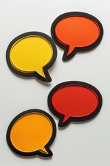 Poster - Group of speech bubbles on white background. Suitable for communication concepts