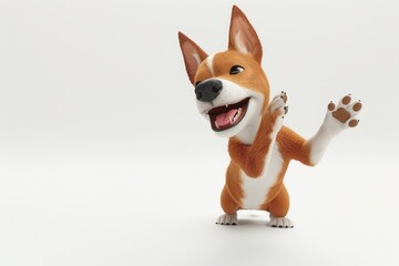 Sticker - A toy dog with its paw raised, perfect for pet-themed designs